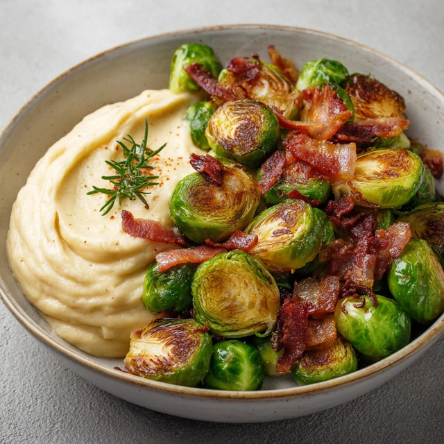 Spruitjes met spek en aardappelpuree